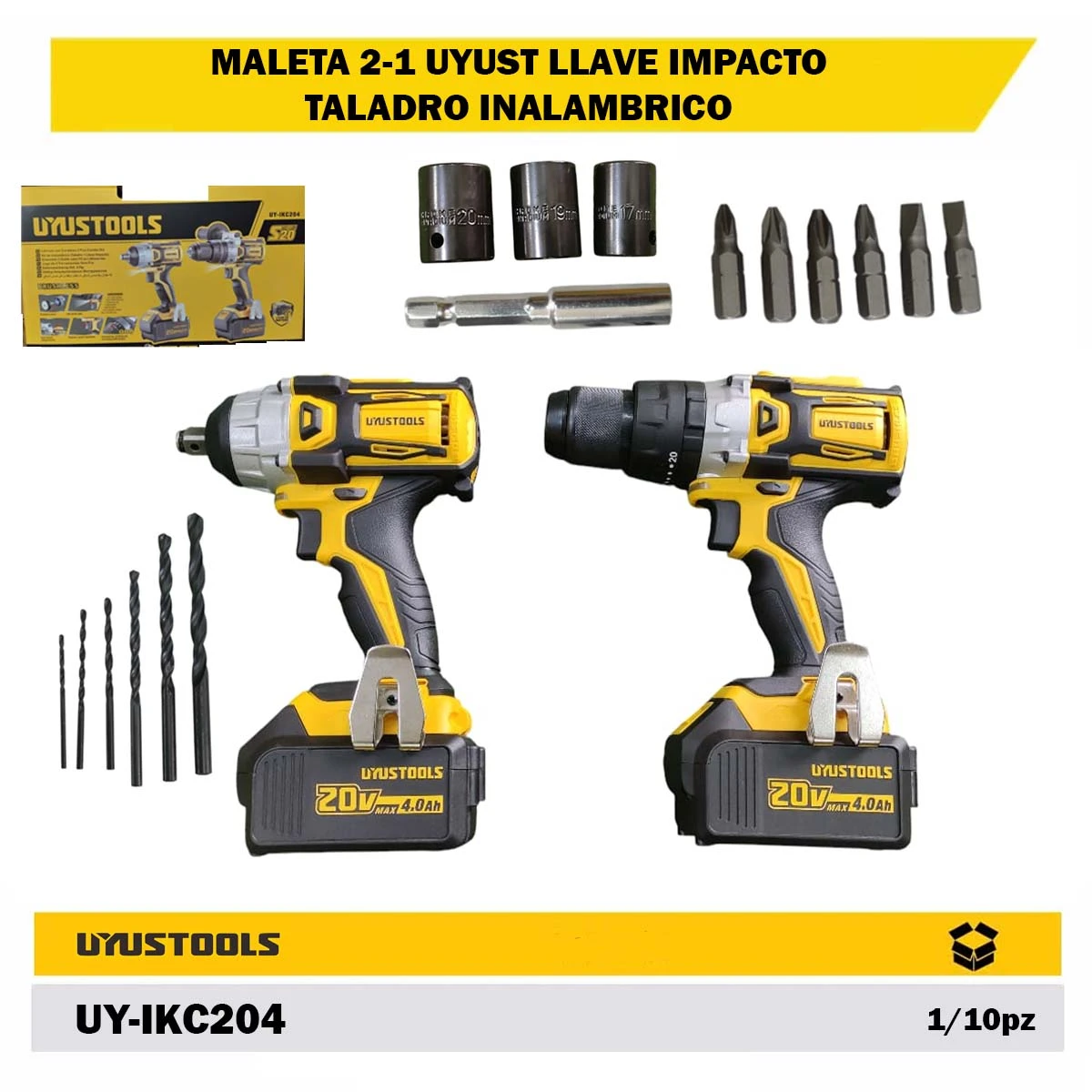 MALETA 2-1 UYUST LLAVE IMPACTO - TALADRO INALAMBRICO