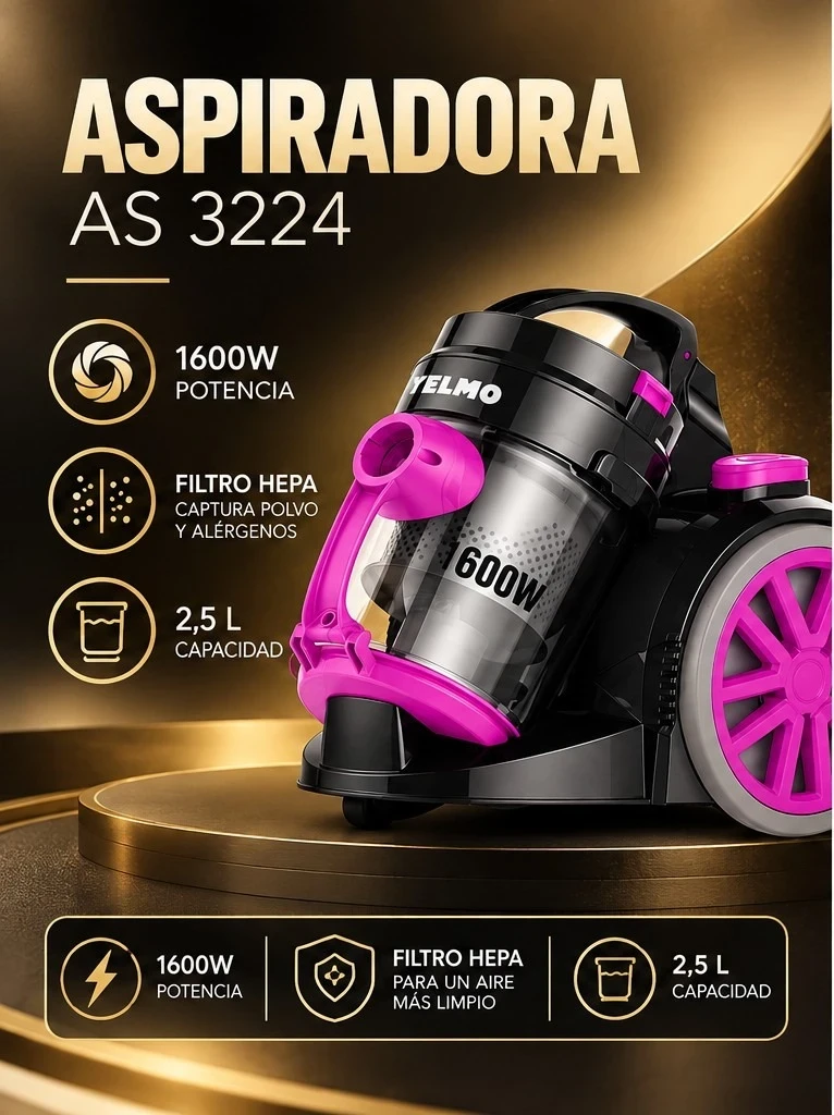 ASPIRADORA YELMO 1600W *CONSULTAR DISPONIBILIDAD CON EL VENDEDOR*