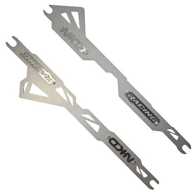 NKD 125 platinas estabilizadora trasera (par) acero Gris logo 3d cromado ML