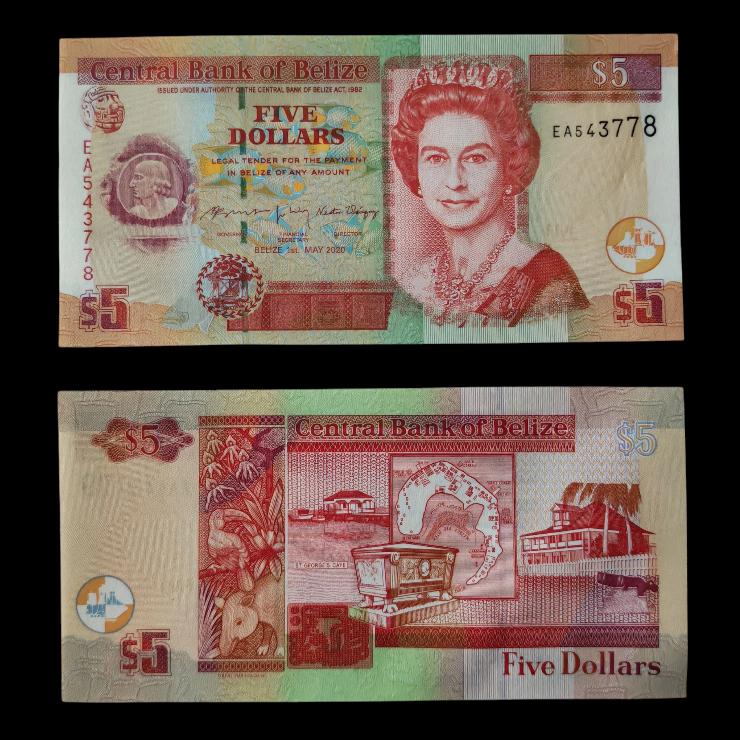 ° Belice 5 dolares UNC