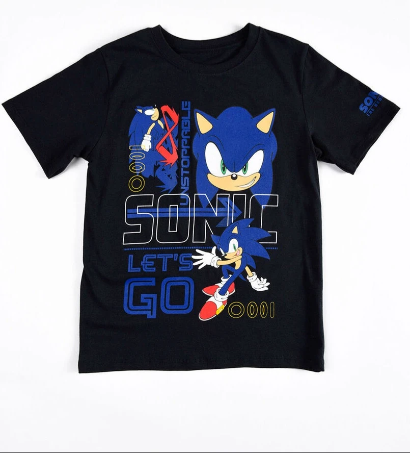 Polera manga corta sonic negra