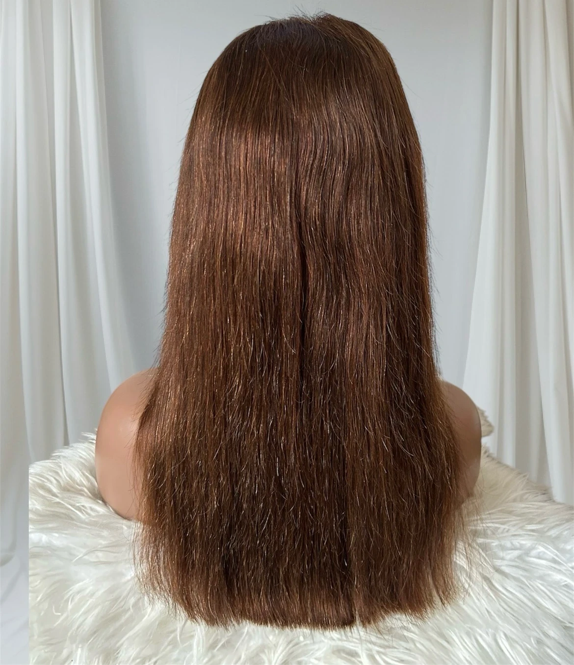 Peluca de cabello humano lisa 16 pulgadas, frontal 13x4  3