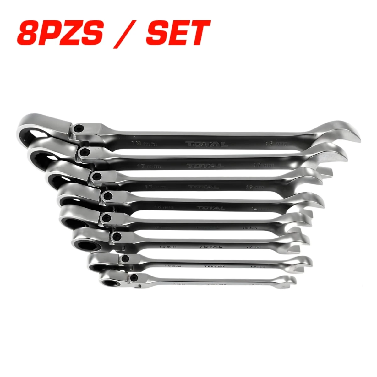 THT102RK586 Set de llaves combinadas con ratchet flexible 8pcs total 3