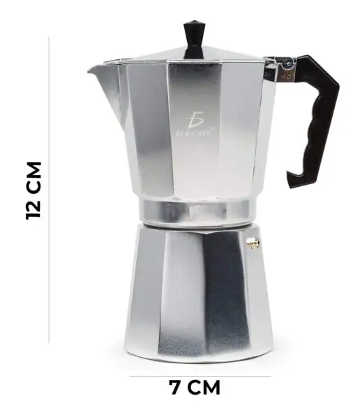 Cafetera italiana manual plateada 150 ml 2