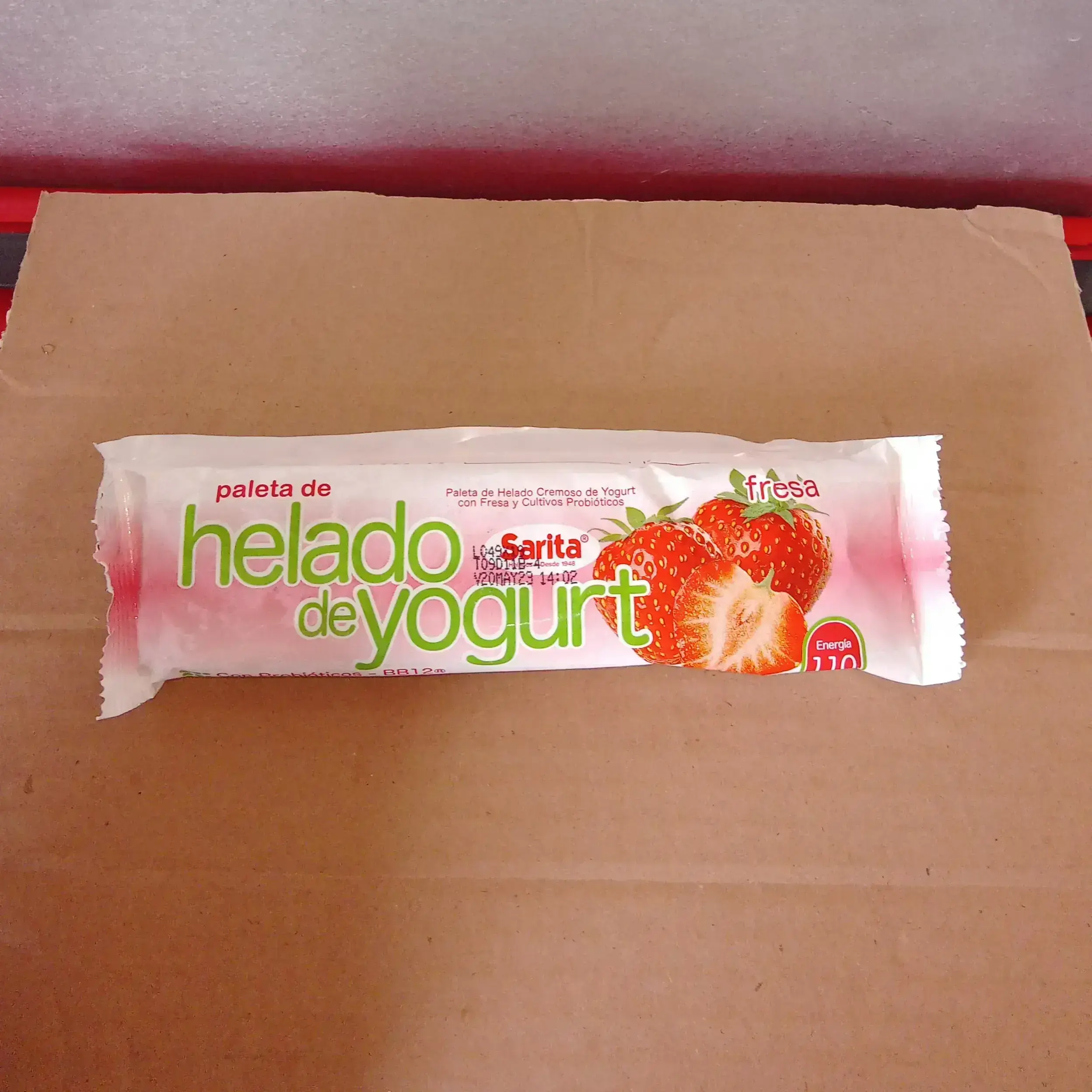 Paleta de helado de yogurt sabor fresa 80 g