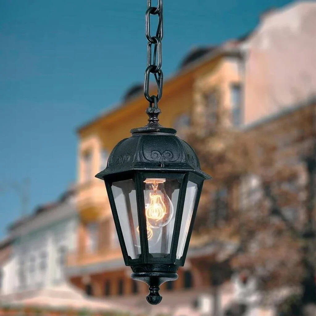FAROL COLGANTE SABA NEGRO 1L E27 IP55
