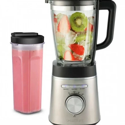 Licuadora Smartlife BL1402PN Jarra Vidrio + Mix & Go Smoothies 1000w