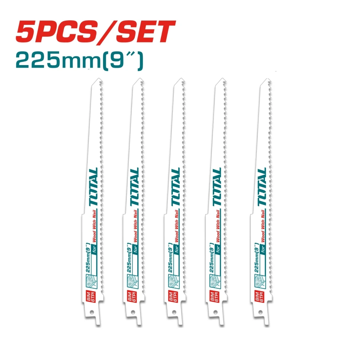TRSB1111DF Set de cuchillas para madera con clavos para sierra sable 5pcs total 3