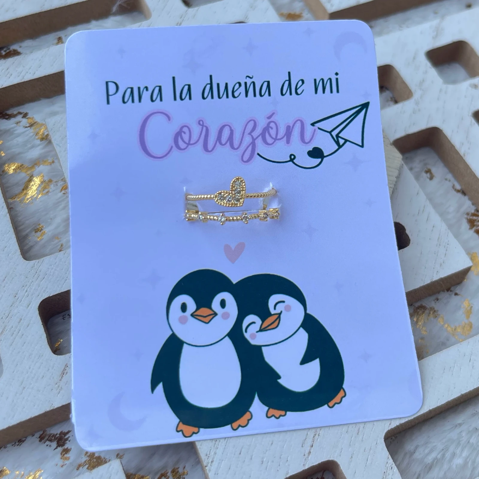 Anillo ajustable corazon doble 2