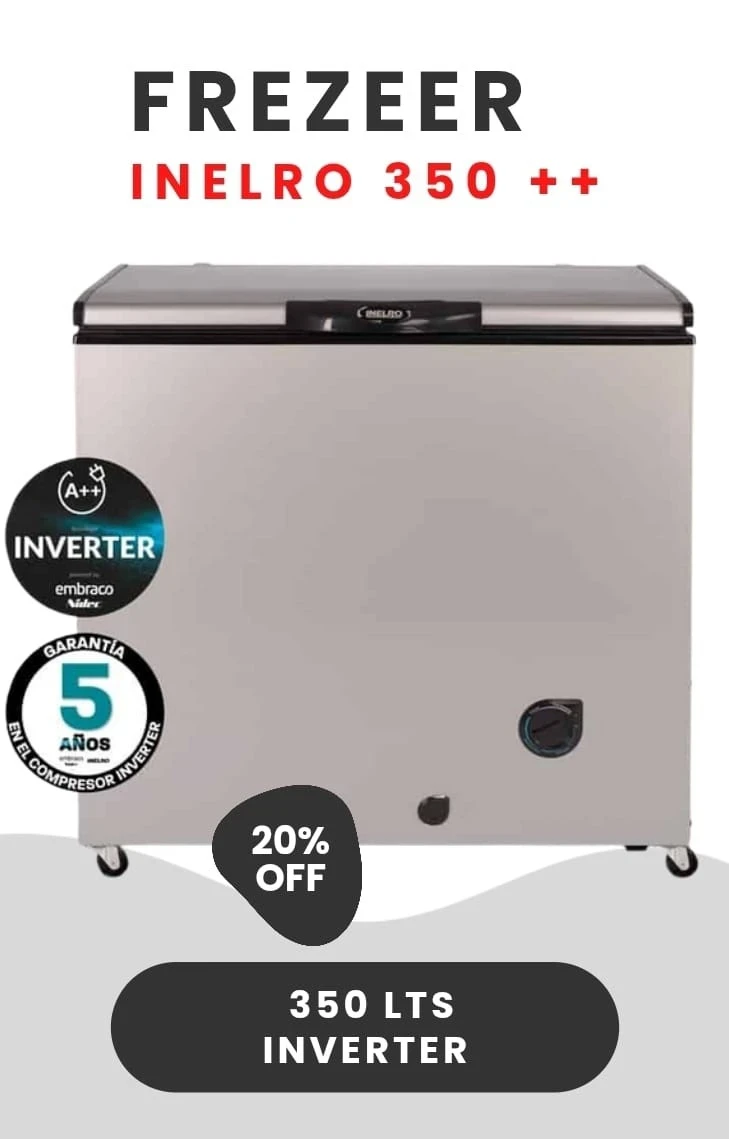 Freezer Horizontal Inverter Inelro Fih-350p 280 Lts Gris