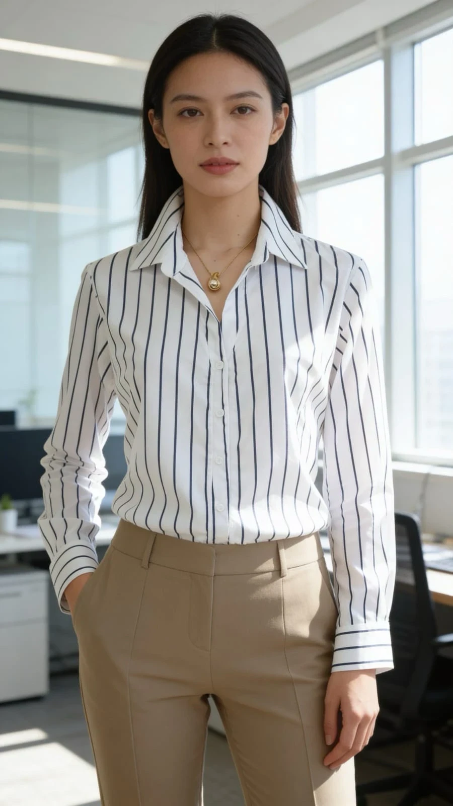 CAMISAS A RAYAS POPLIN