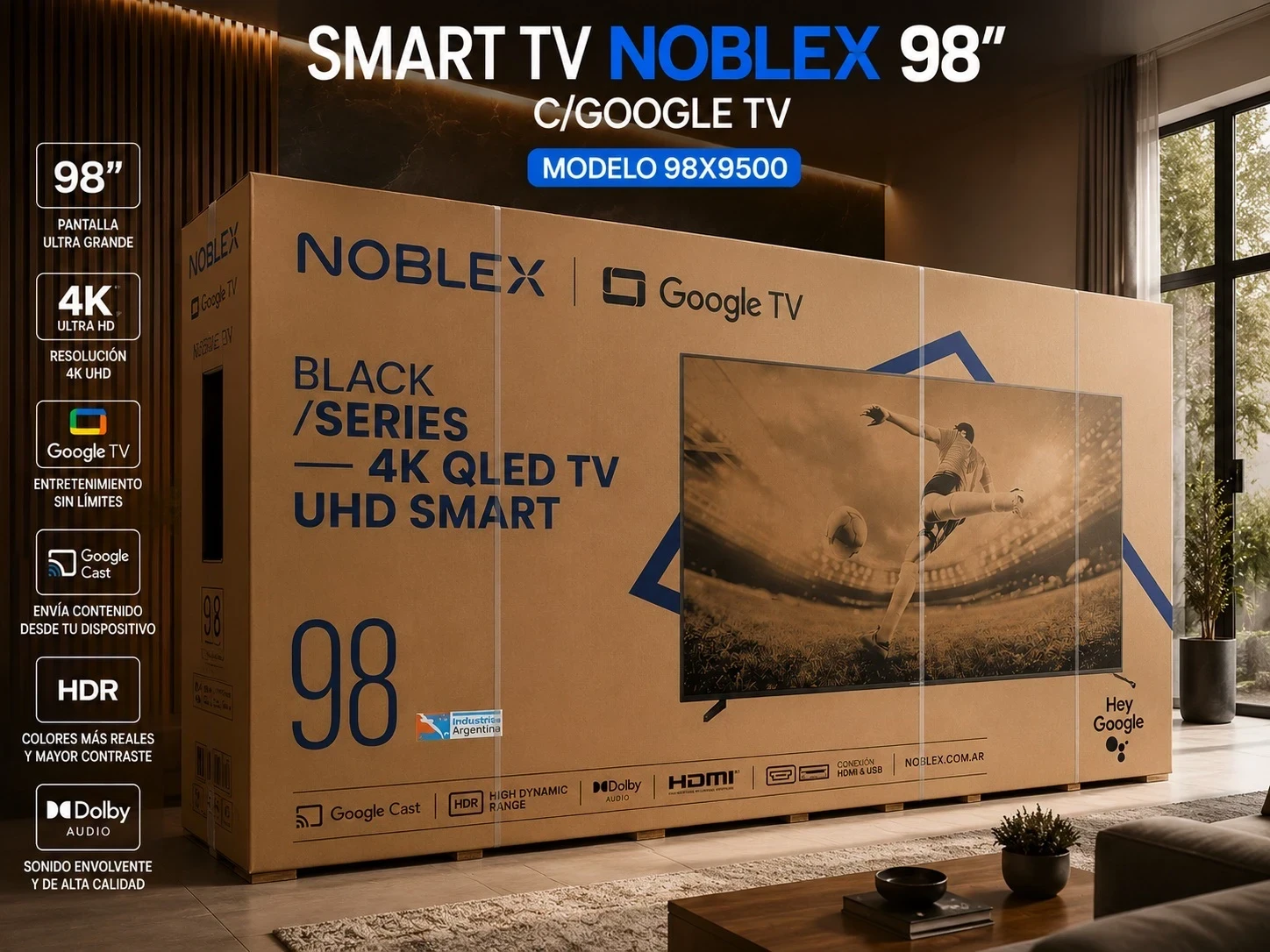SMART TV NOBLEX 98” C/GOOGLE TV ‼️SOLO POR PEDIDOS ‼️ 
