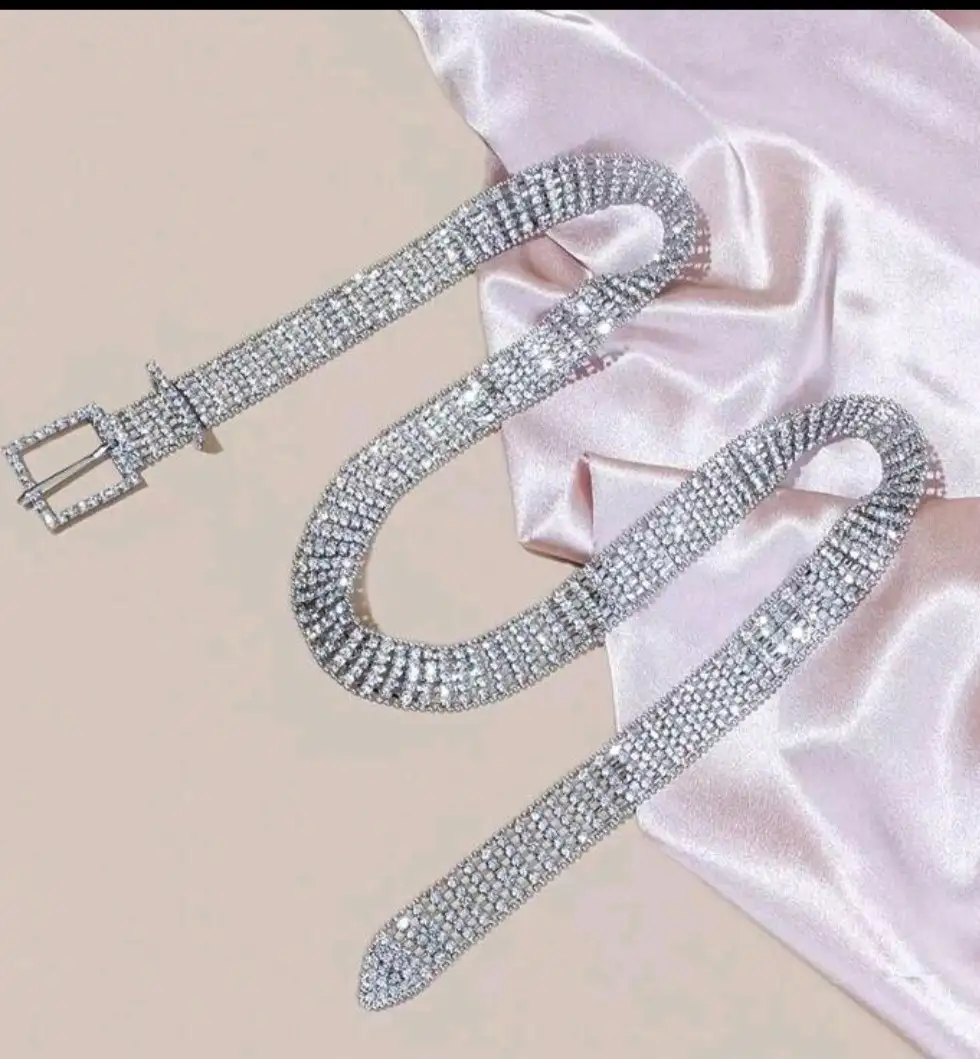 Cinturon Brillos Plata 