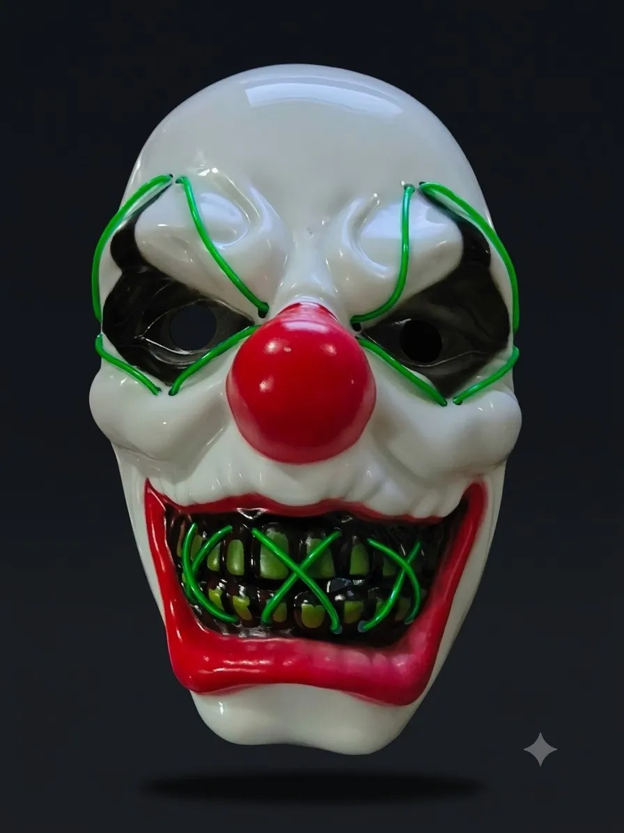 Mascara rigida led payaso diabolico  2