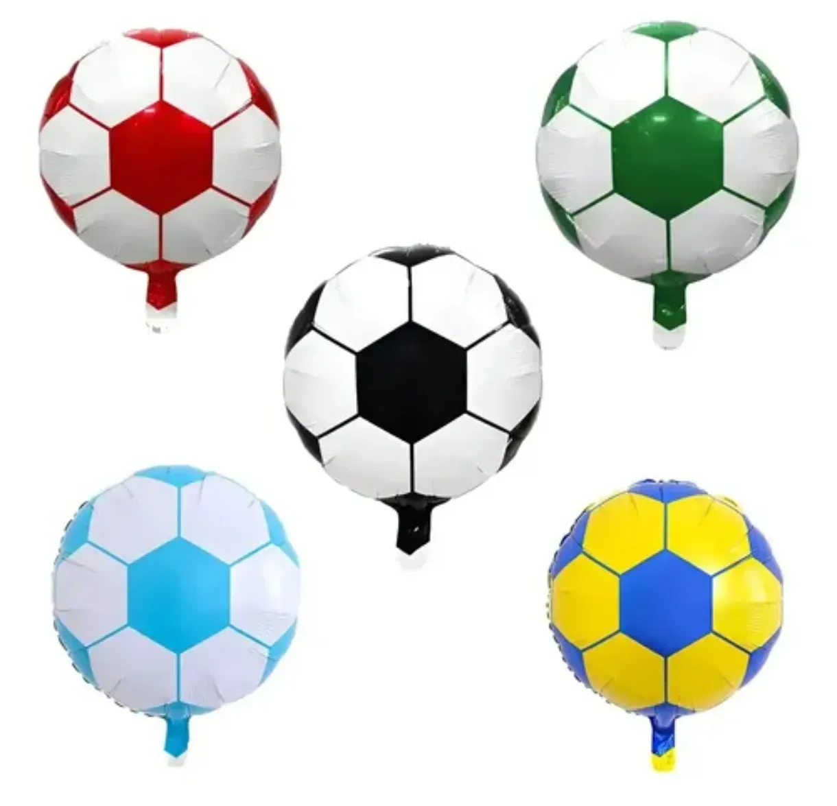 Globo metalizado pelota azul y amarilla 10 pulgadas 2