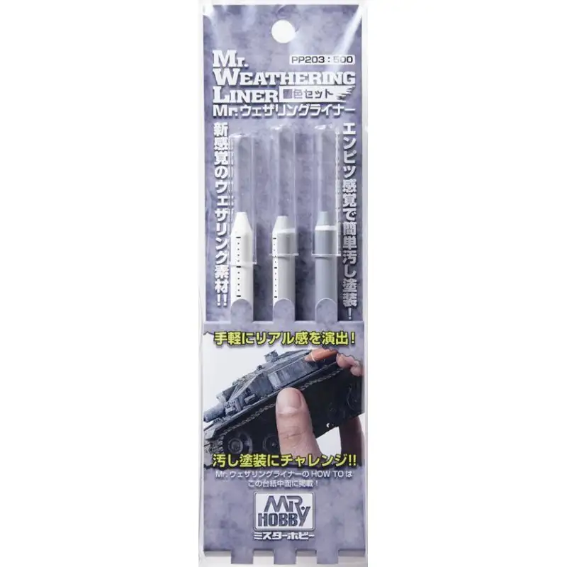 Mr. Weathering Liner SNOW Color Set