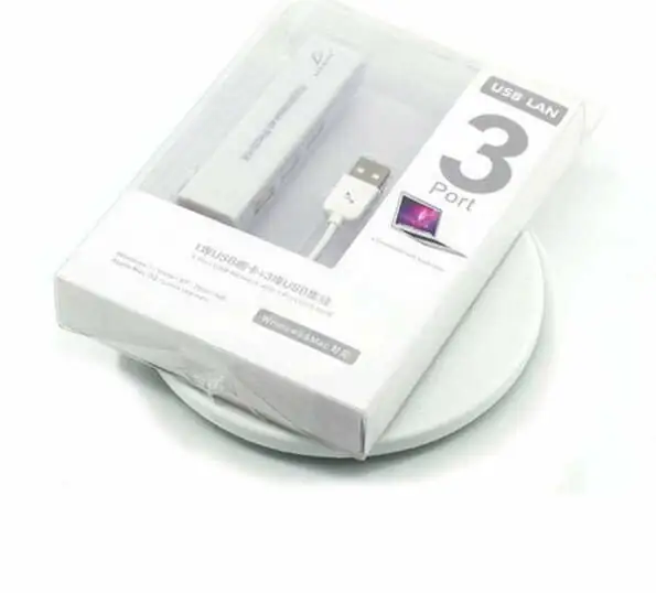 Hub 2.0 USB Rj45 Ethernet Compatible Mac Pc 
