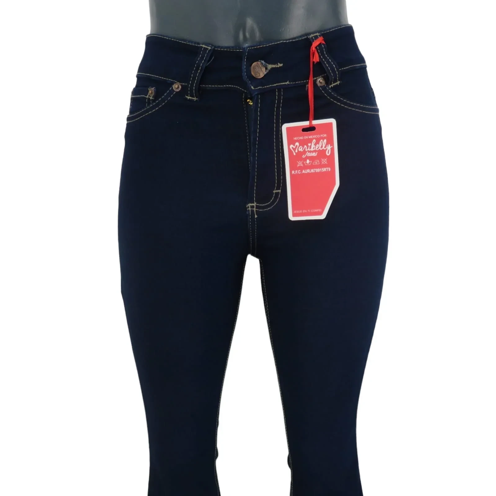 Jeans azul marino acampanado 2