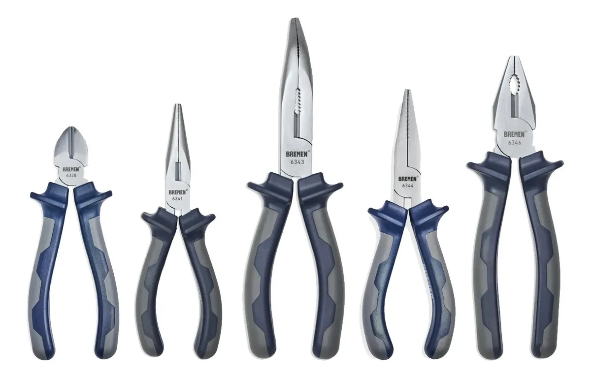Set Pinzas Y Alicates Bremen 5 Pz Universal Chata Punta Dgm