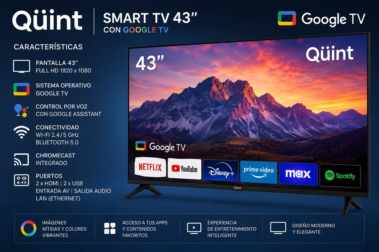 SMART TV QUINT 32" C/GOOGLTE TV 