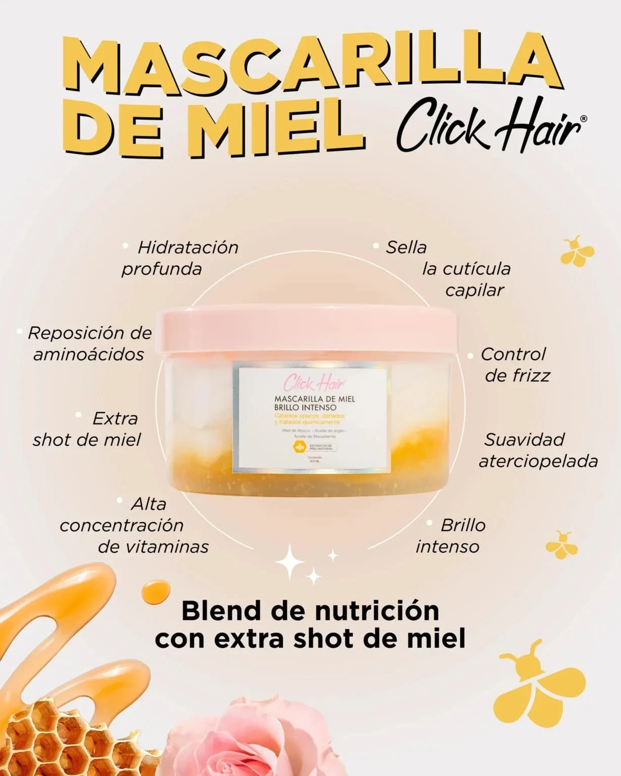 click hair mascarilla capilar miel aceite argan macademia 300ml.jfif