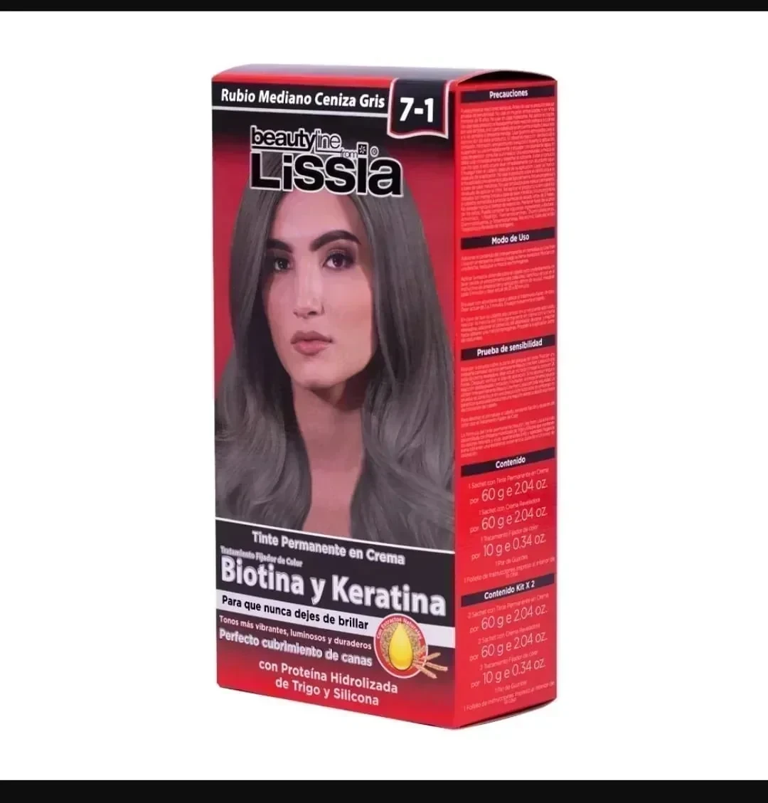 lissia tinte 7.1 rubio medio ceniza gris