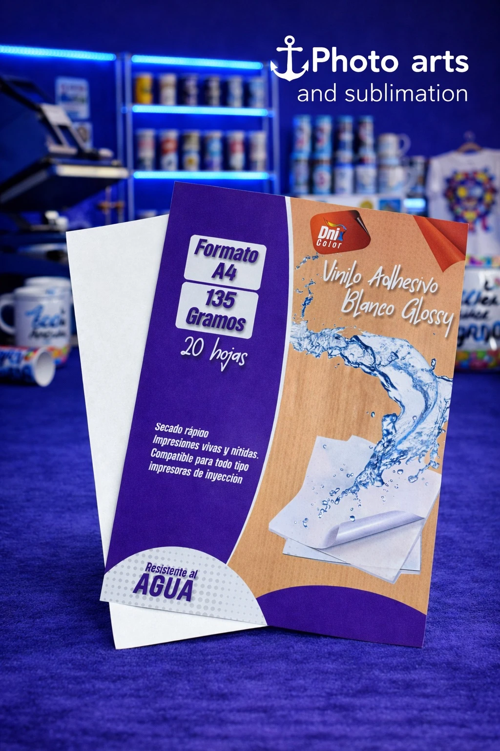 Vinilo Adhesivo Blanco Glossy Resistente Al Agua