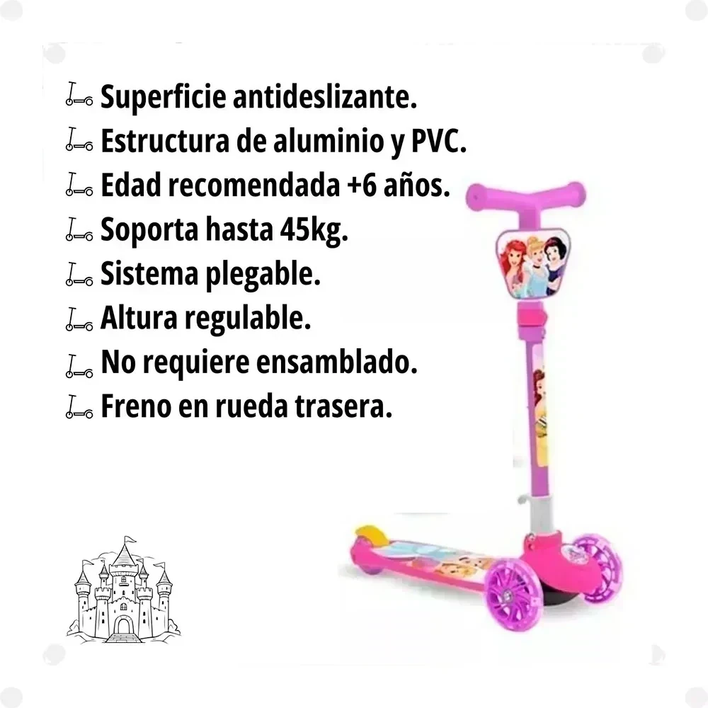 MONOPATÍN PLEGABLE DISNEY PRINCESA  4