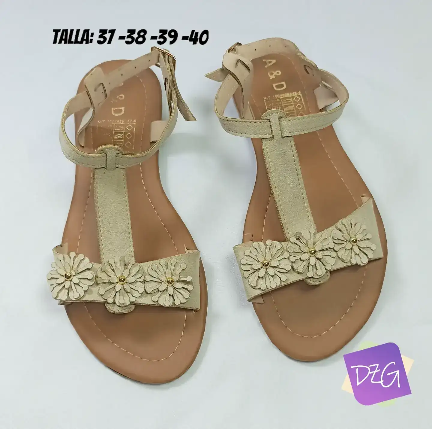 Sandalias dama de flores con agarre trasero  3