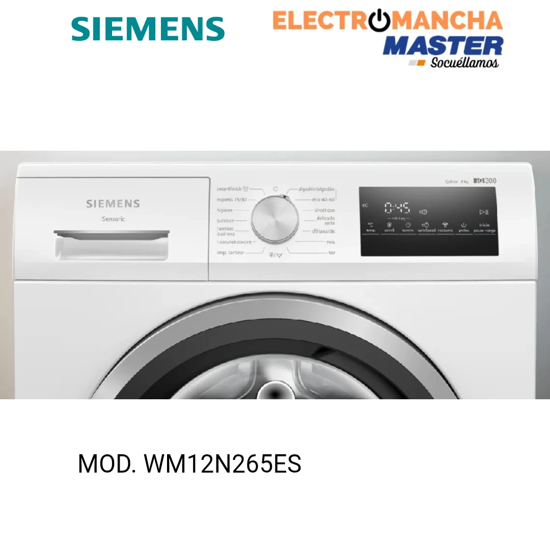 LAVADORA SIEMENS WM12N265ES 8 KILOS 1200 RPM CLASE A  2