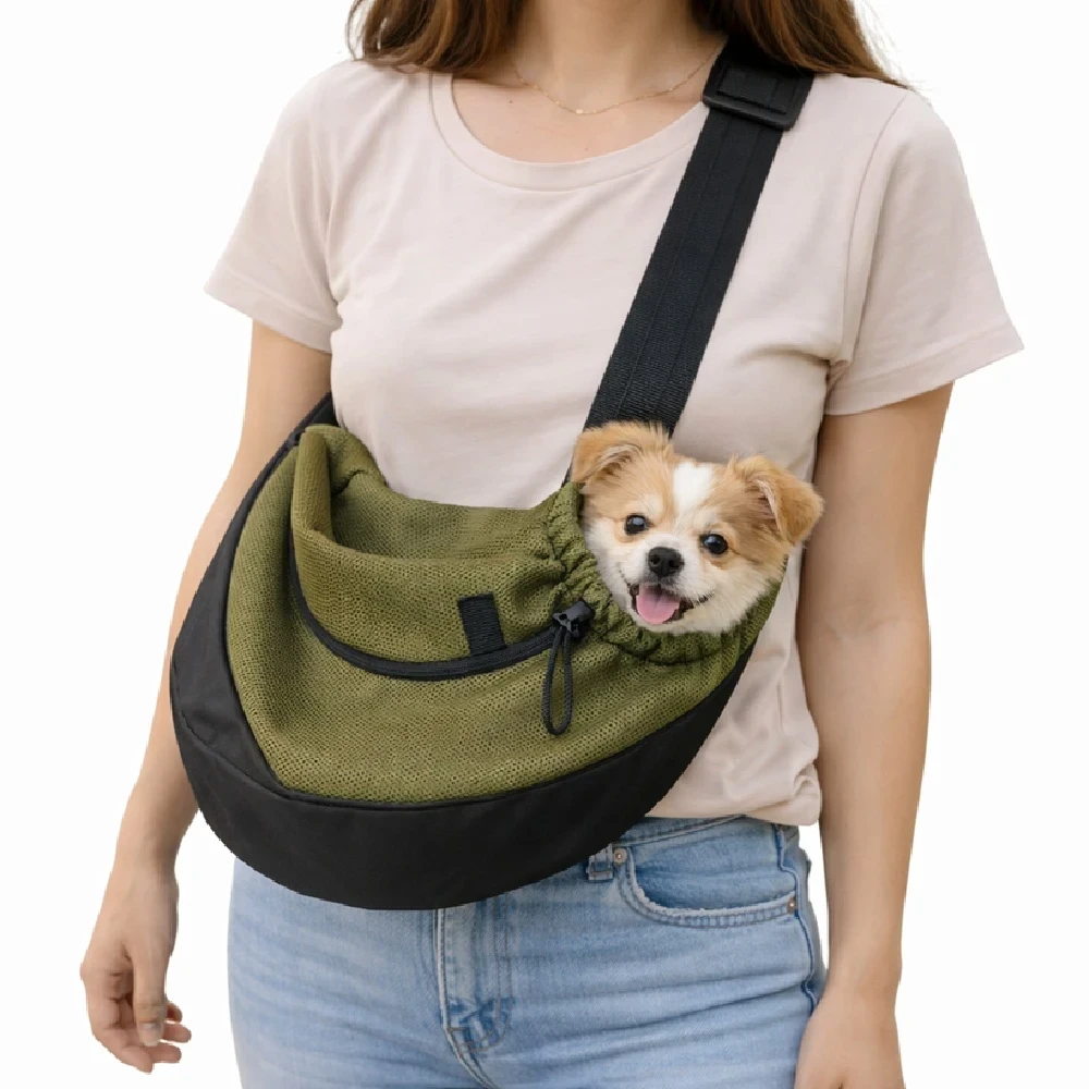 Bolso cruzado verde militar talla L