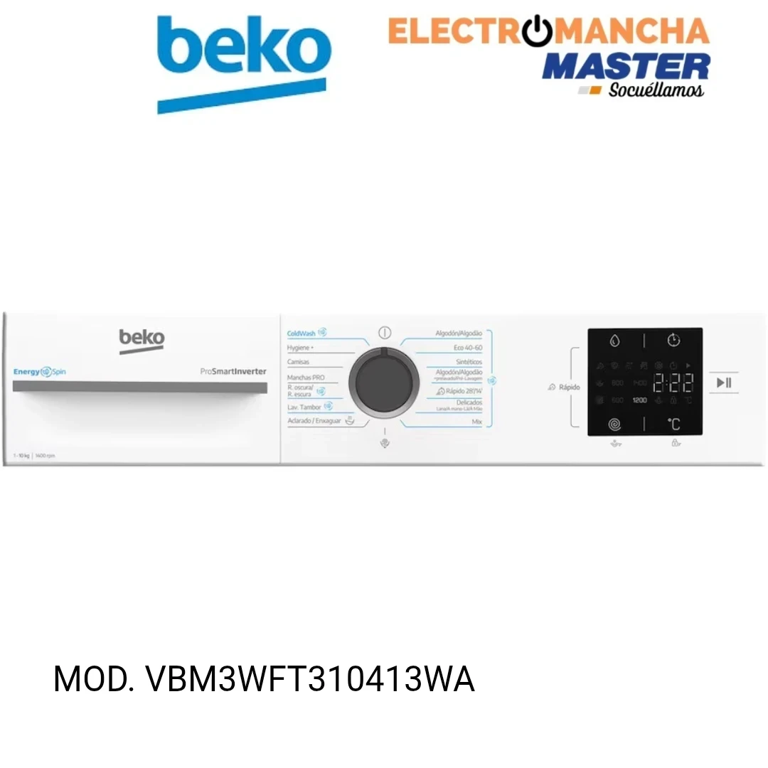 LAVADORA BEKO VBM3WFT310413WA 10 KG. 1400 RPM A 7