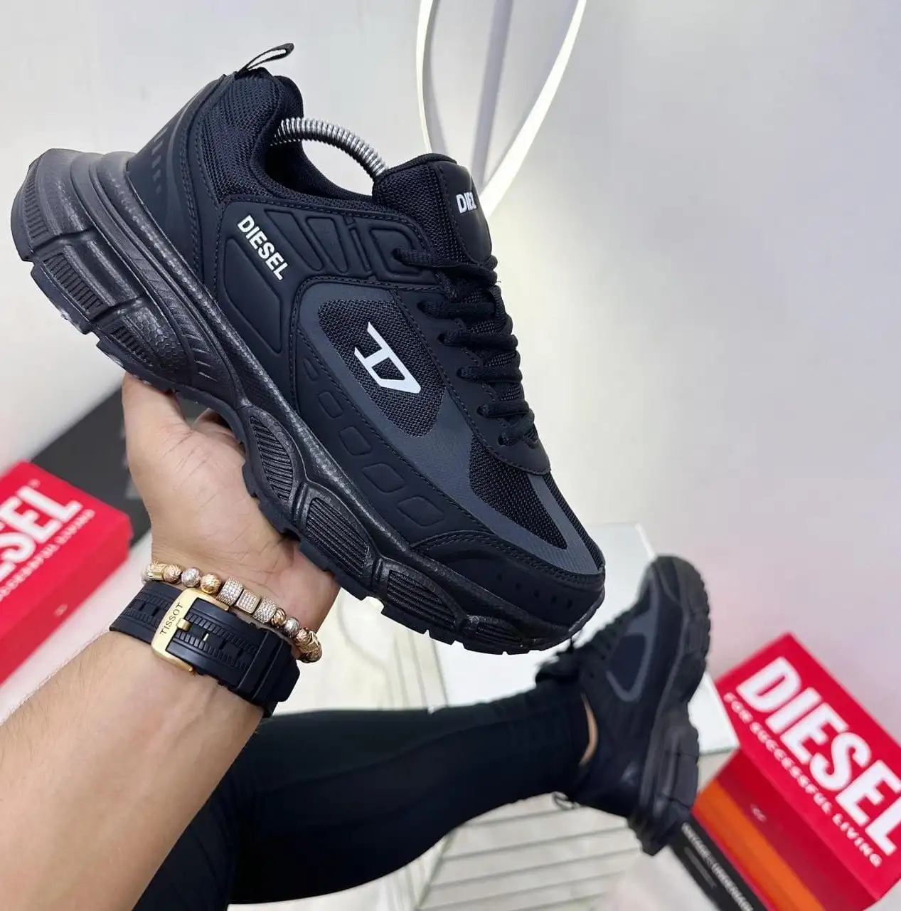 Tenis Diesel Full Negro Caballero 