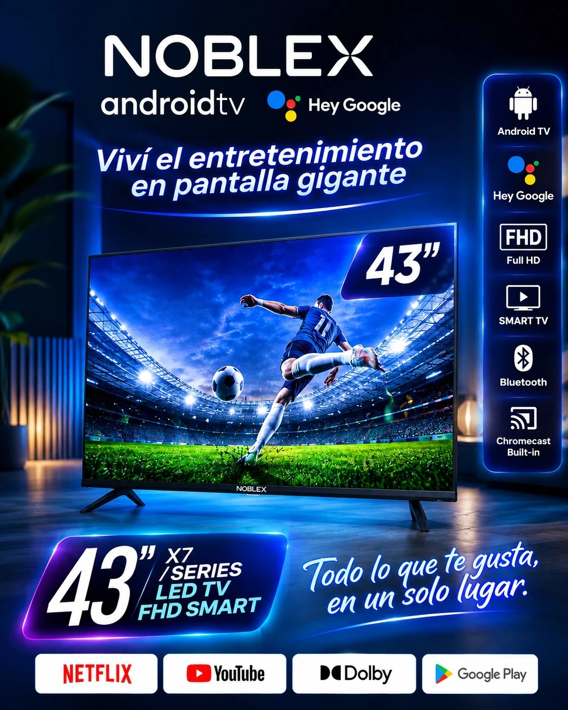 Smart Tv Noblex 43" Google Tv 