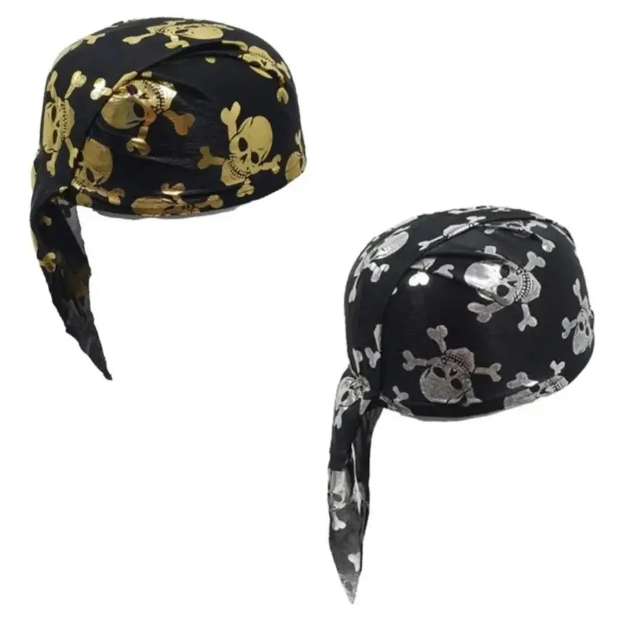 Gorro/casco pirata oro/plata  2