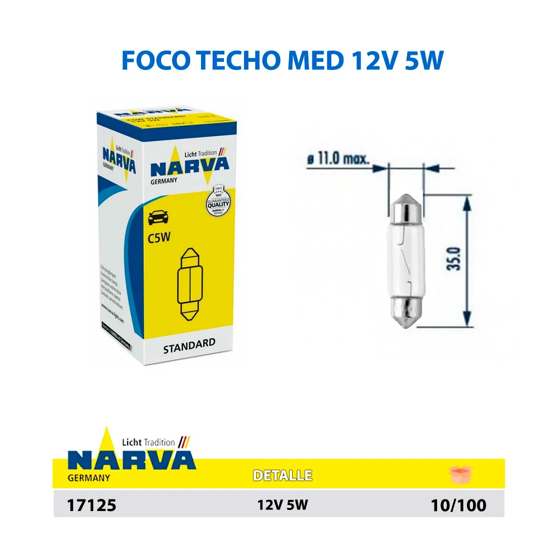  FOCO TECHO MED 12V 5W