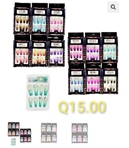 UNAS PRESS ON CON EFECTO DIFUMINADO 12 NAILS MAGIC FINGERTIPS CAJA NEGRA