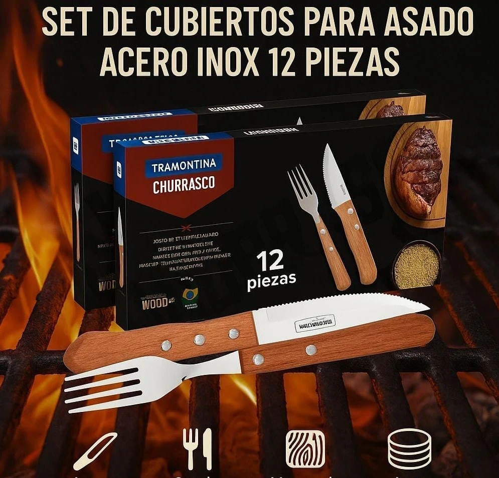  🍴 *Juego de Cubiertos Tramontina Churrasco 12 Piezas* 
