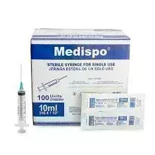 JERINGA 10 ML AGUJA 21G X 1 1/2 CJA X 100 MEDISPO