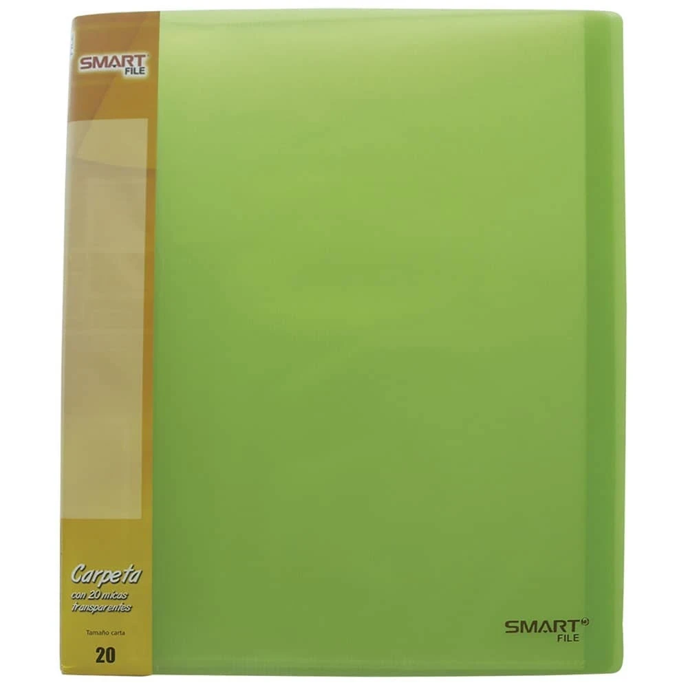 Carpeta verde , Plástico 20 micas t/carta