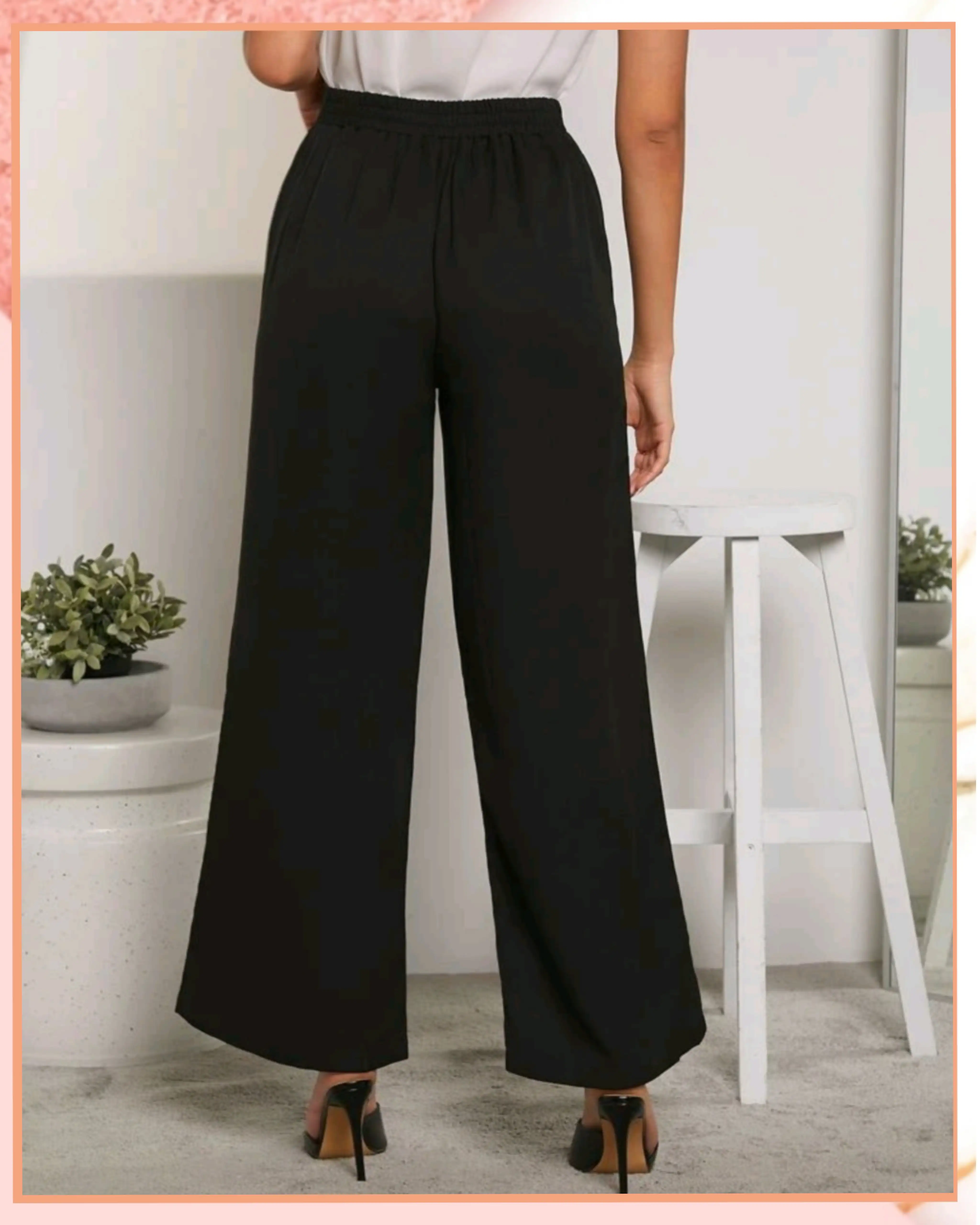 L - Pantalón pierna ancha, cintura fruncida. 3