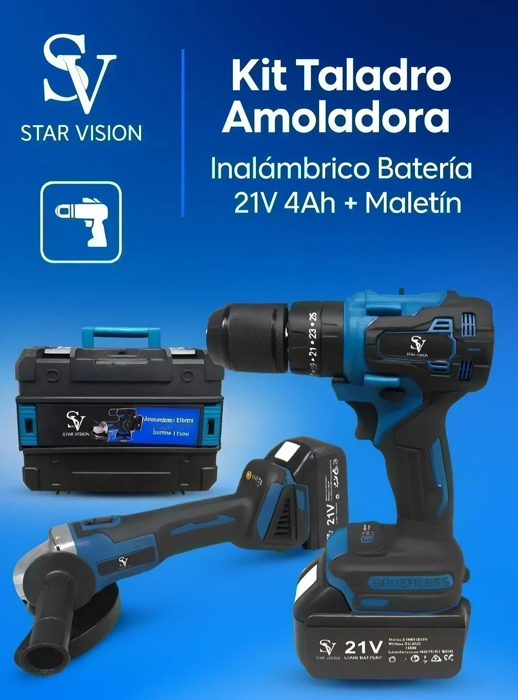 KIT DE HERRAMIENTAS A BATERÍA STAR VISIÓN 