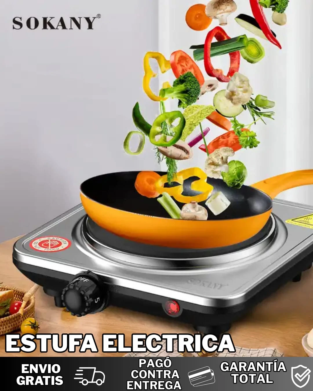COCINA ELÉCTRICA SOKANY 1 PUESTO 