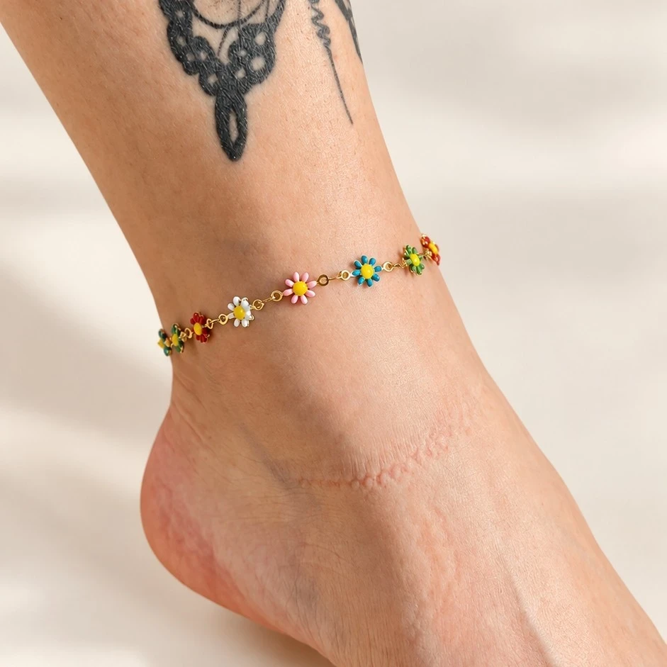 Tobillera Flowers