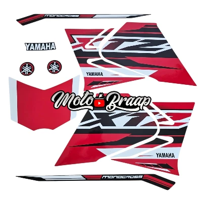 Xtz 125 calcomanias 2021 edicion especial rojas con blanco