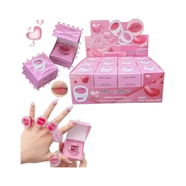 💖 Ring Lip Gloss Kiss Beauty – El brillo más cute del mundo ✨💍