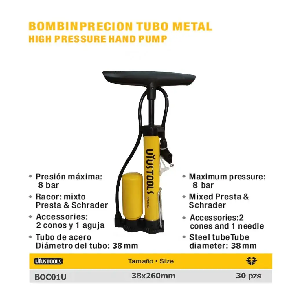 INFLADOR C/BOMBIN METAL UYUST 38X260