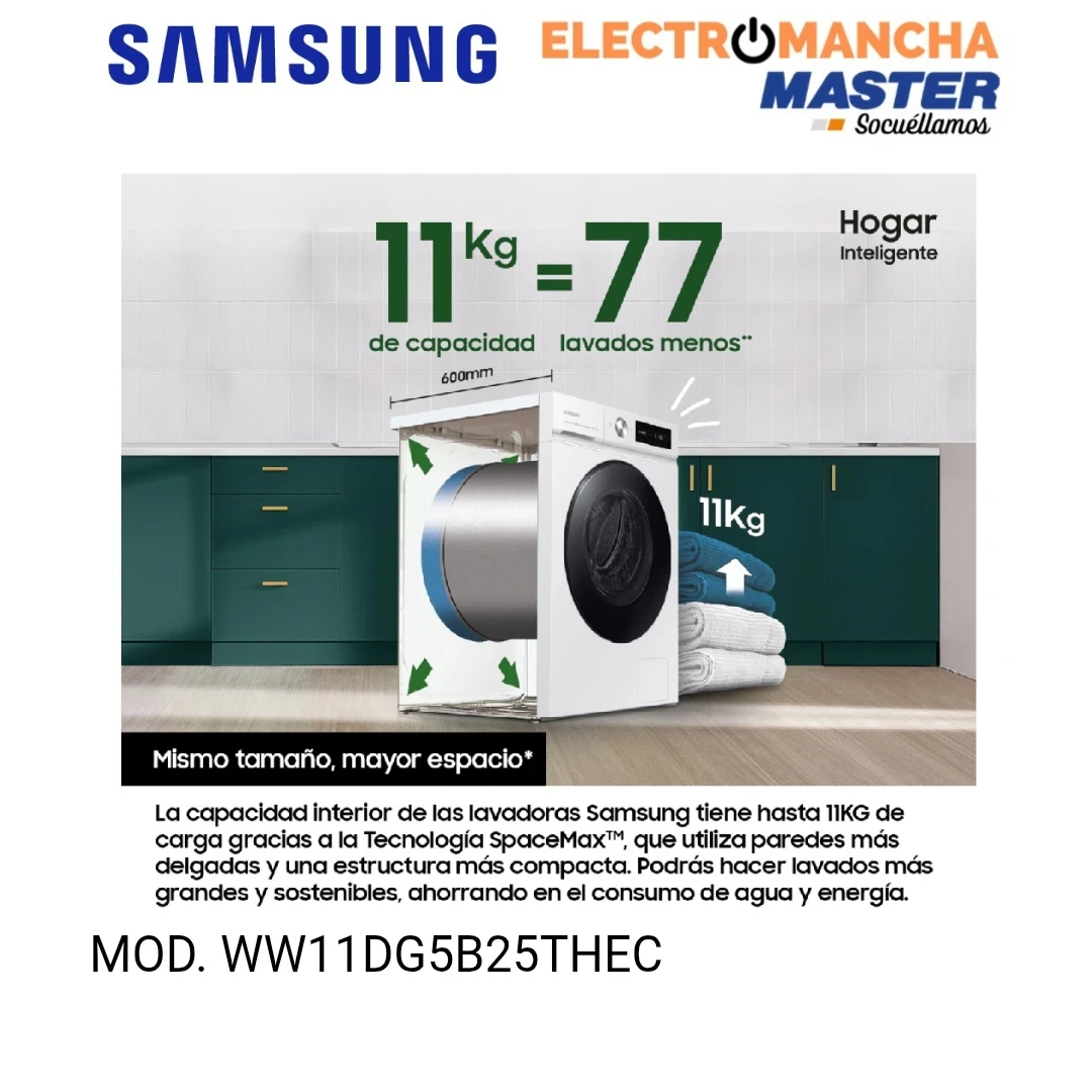 LAVADORA SAMSUNG WW11DG5B25THEC 11 KILOS 1400 RPM CLASE A  5