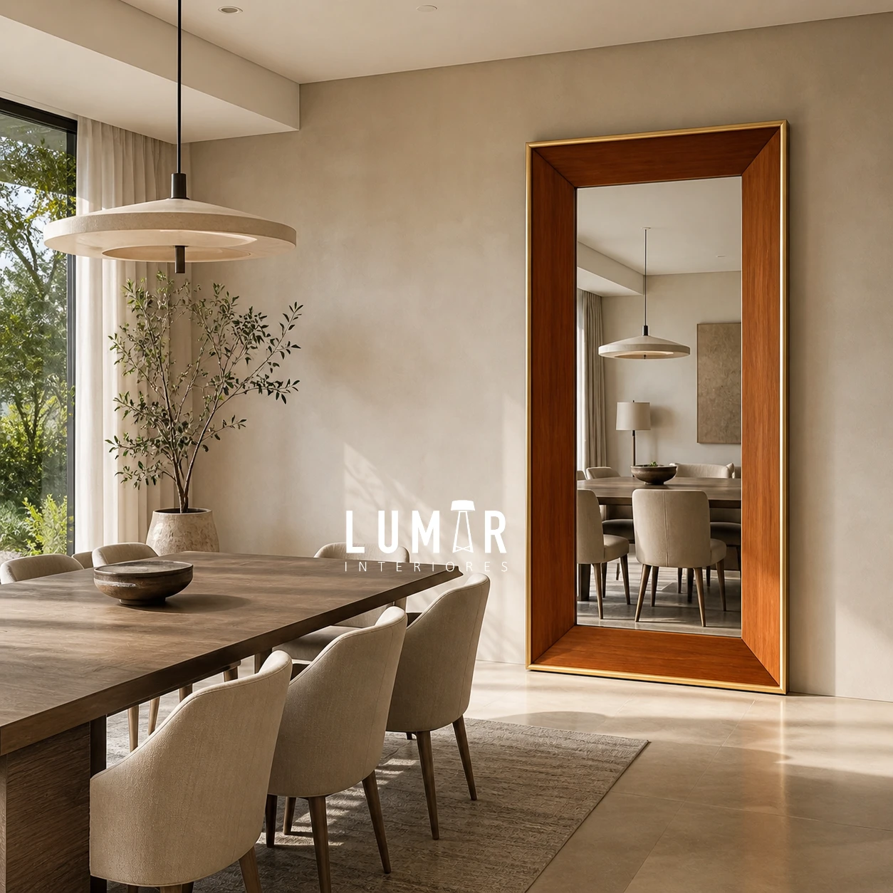 Espejo ATENEA Tono Caoba Filo ORO 2x1 metro 3
