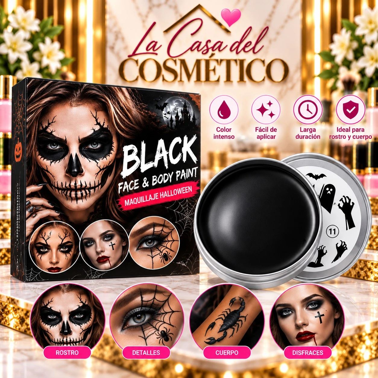 lumera sombra oscura halloween pintura facial y corporal negra 🖤🎃
